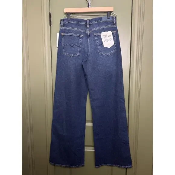 NWT 7 for All Mankind Luxe Vintage Lotta Jean Cisco Dark Wash High Rise Size 31 - Picture 5 of 9